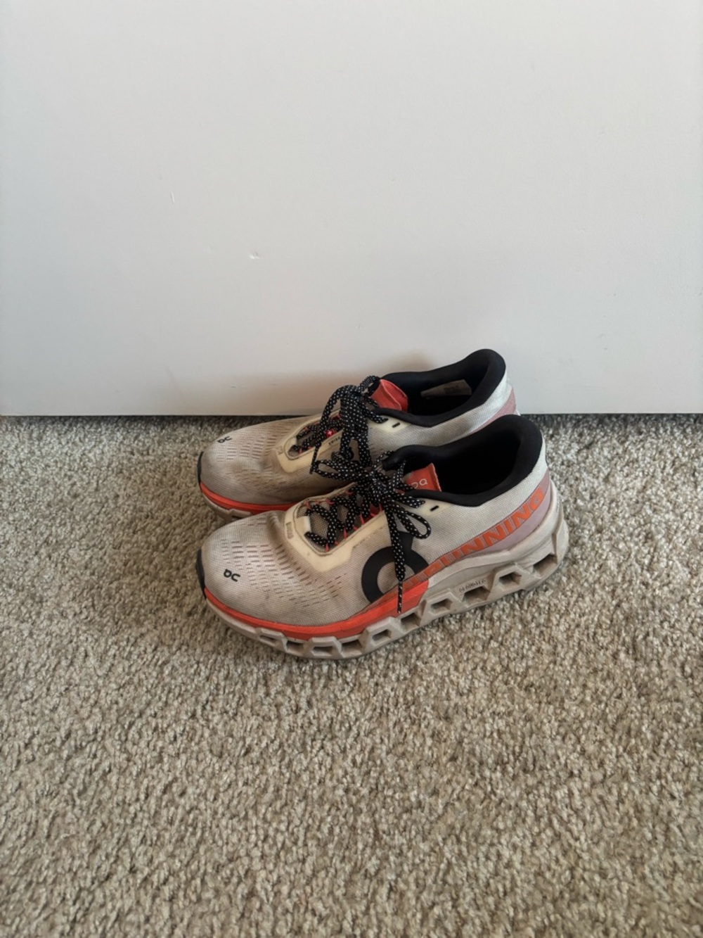 On Running Women's White and Orange Cloudrunner Sneakers